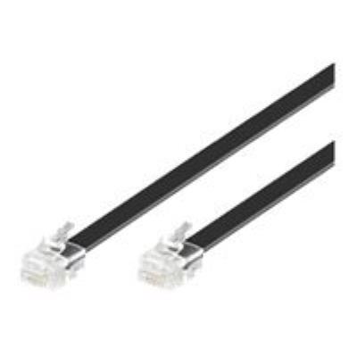 MicroConnect Modular Straight - telefoonkabel - 2 m - zwart