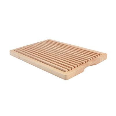 T&g woodware planche à  découper le pain avec section amovible bois d'hévéa 365 x 255 x 30 mm
