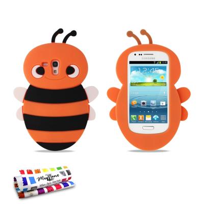 Coque souple Orange , Abeille, ORIGINALE de MUZZANO pour SAMSUNG GALAXY S3 MINI ( I8190 )