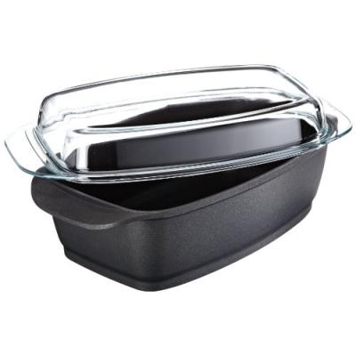 berndes 095964 cocotte en fonte d'aluminium avec revêtement anti-adhésif et couvercle en verre 33 x 21 cm (noir)