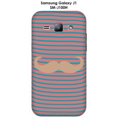 Coque Samsung Galaxy J1 - SM-J100H Marinière Moustache - 3 Toasted Almond