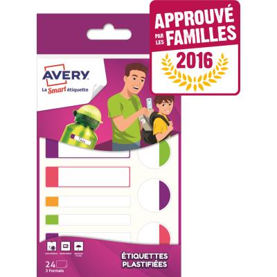 24 Etiquettes Plastifiées Multicolores Fluo