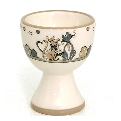 Meilleurs prix pour Coquetier - Motifs chats - Blanc