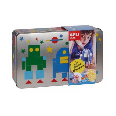 Boite Metal Gommettes Robots
