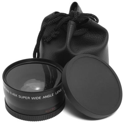 Objectif macro +pochette-housse noire pour Canon
