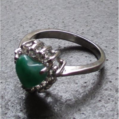 bague coeur en jade et inox 5us femme pin up rockabilly class
