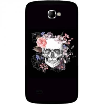 Coque rigide pour Logicom E350 avec impression Motifs skull fleuri