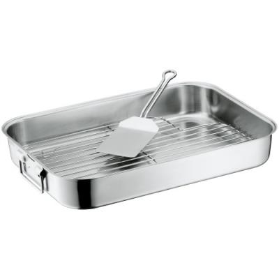 Wmf plat à rôtir avec panier et spatule acier inoxydable 18/10 40 x 28 cm