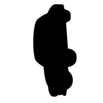 Silhouette Voiture ardoise - Feutre-craie inclus et kit velcro pour accrochage mural - 30x50cm
