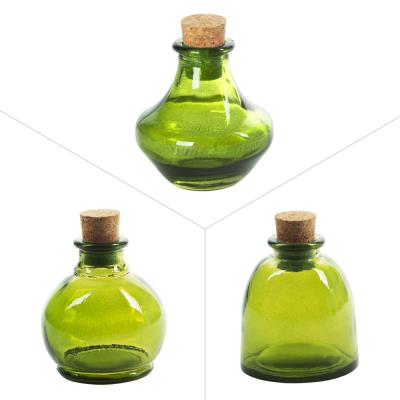 Flacon Deco Vert Assortis ( Lot De 3 )