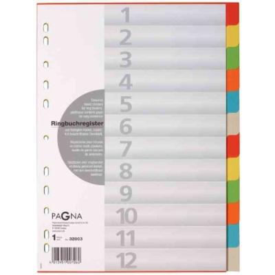 Pagna intercalaires en carton, a4, 12 pices, 12 couleurs 32003-20