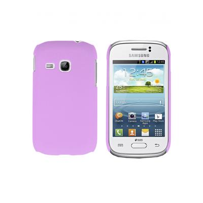 Coque rigide violette pour Samsung Galaxy Young S6310 aspect mat toucher rubber gomme