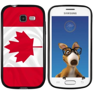 Coque Souple en gel noir pour Galaxy Trend Lite avec impression Motifs drapeau du Canada