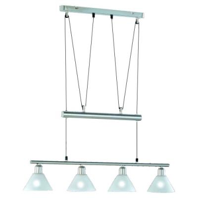 Suspension 4 Lumi&egrave;res Up and Down Stamina Nickel L80 cm Trio Lighting