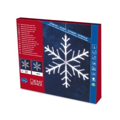 KONSTSMIDE 4440-103 FLOCONS ACRYLIQUES 24 LED BLANC CHAUD + CÂBLE TRANSPARENT 24 V