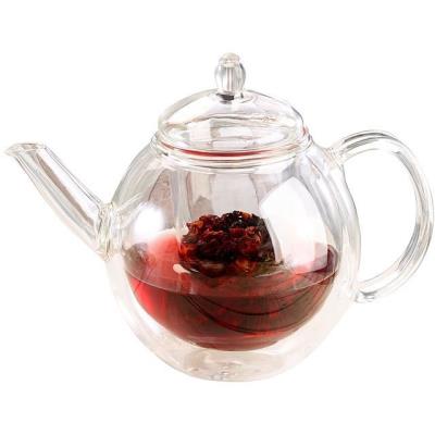 Théière en verre à double paroi avec filtre