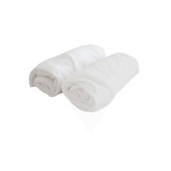 DOUX NID LOT DE 2 DRAPS HOUSSE BLANC 60X120 CM - 1