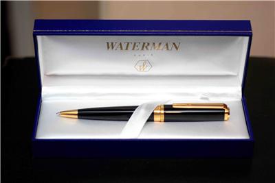 EXCEPTION: stylo Bille Slim Laque Noire GT, Encre Bleu Taille Moyenne