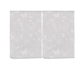 Paire De Rideaux Brise Bise 60x90 Cm Papillon Gris Achat