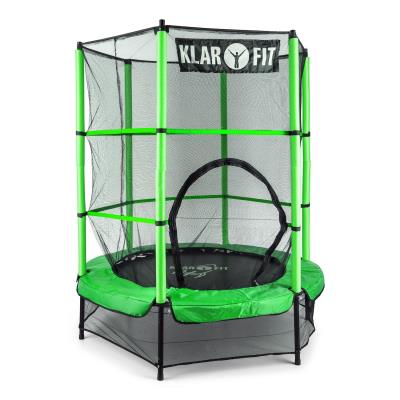 Klarfit Rocketkid Trampoline Ø140cm suspension élastique filet sécurité - vert