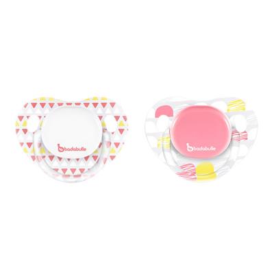 Lot de 2 sucettes silicone physio 0-6 mois girl drawing lines