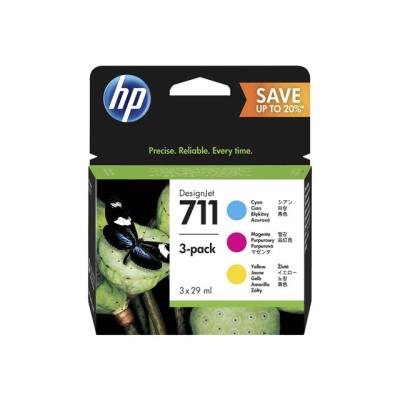 HP 711 - 3 - geel, cyaan, magenta - origineel - DesignJet - inktcartridge