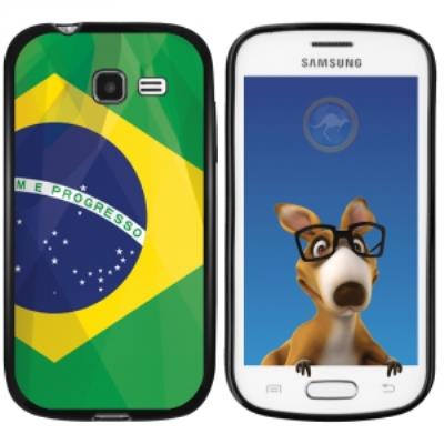 Coque Souple en gel noir pour Galaxy Trend Lite avec impression Motifs drapeau du Brésil