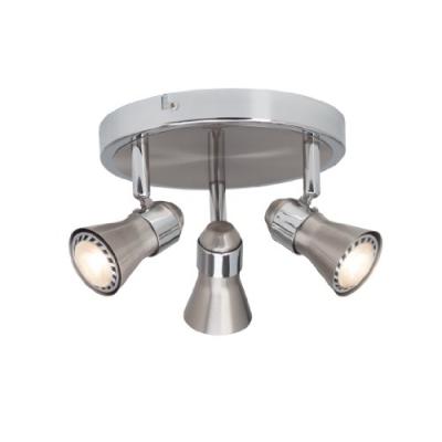 BRILLIANT G1543477 PLAFONNIER ROND ACIER  CHROME LED 3 X 5 W MÉTAL ARGENT