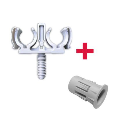 CLIPEO Double Ø16 + BAGCLIP - Fixation pour tube multicouche
