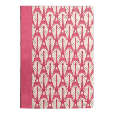 Les Cakes de Bertrand - Cahier Piqué A4 - 96 pages Lignées - Tour Eiffel - Rose