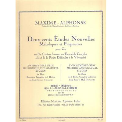Méthode et pédagogie LEDUC MAXIME-ALPHONSE - 200 ETUDES NOUVELLES VOL.1 - COR Cor