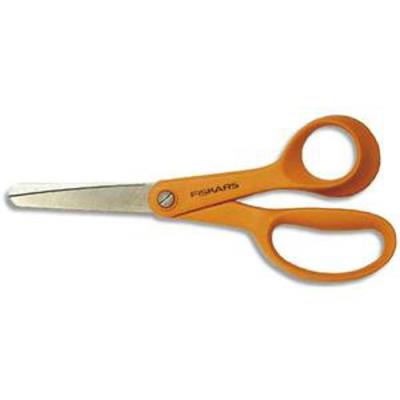 Lot de 6 ciseaux classic longueur 14cm, pour droitier bout rond, orange