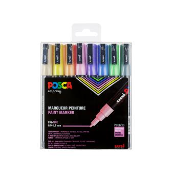 Marqueurs Posca Pointe conique fine Pastel 8 pièces
