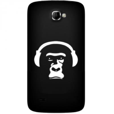 Coque rigide pour Logicom E350 avec impression Motifs singe avec son casque