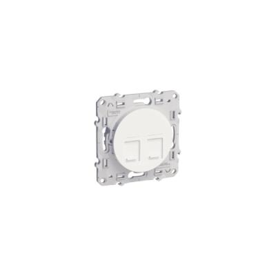 Schneider Odace Prise Double Rj45 Grade 3 Multimédia Cat. 6 Stp À Vis