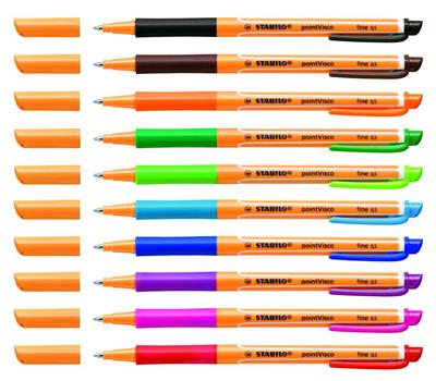 Stylo Roller Stabilo pointVisco - roller à encre gel pointe 0,5mm lilas