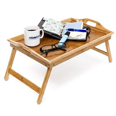 Lit pliable, plateau petit déjeuner au lit en bambou laqué