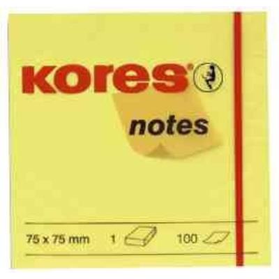 Kores - notes autocollantes jaune, 101 x 76 mm, vierge, jaune n46100