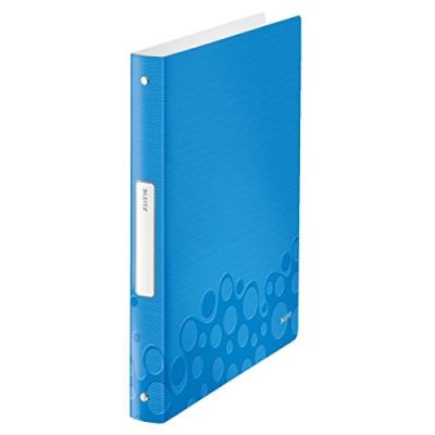 Leitz Ringbuch Wow, Din A4, Pp, Blau-Metallic, 4 Ringe 4 Ring-Reiámechanik, Rckenbreite 32 Mm, Ringdurchmesser 25 Mm, Fassungs