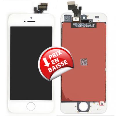 iPhone 5 Ecran BLANC NU vitre et LCD