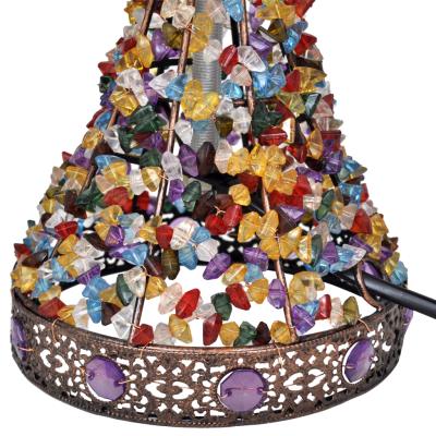 Avec Prix Chevet Crystal Achatamp; Lampe Multicouleur De En Perles KcJT53ulF1