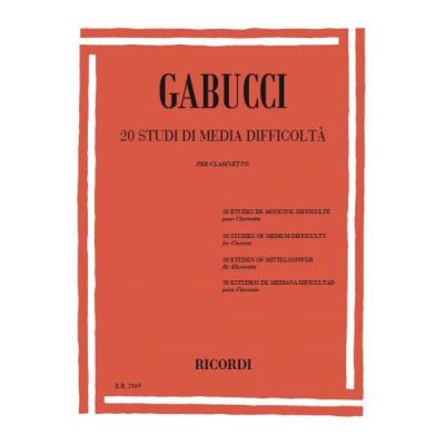 Méthodes et pédagogie RICORDI GABUCCI A. - STUDI DI MEDIA DIFFICOLTA - CLARINETTE Clarinette