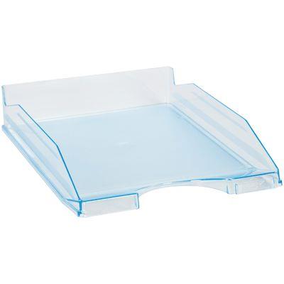 Corbeille a courrier fond plein bleu transparent