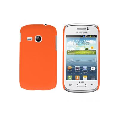 Coque rigide orange pour Samsung Galaxy Young S6310 aspect mat toucher rubber gomme