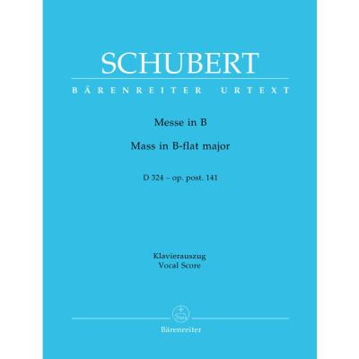 Partitions classique BARENREITER SCHUBERT FRANZ - MASS IN B OP. POST. 141 D324 - PIANO Piano