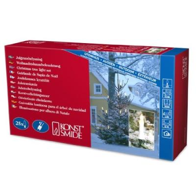 KONSTSMIDE 2012-000 GUIRLANDE DE SAPIN BOUGIE + 25 LAMPES CLAIRES + PRISE DIVISIBLE 230 V