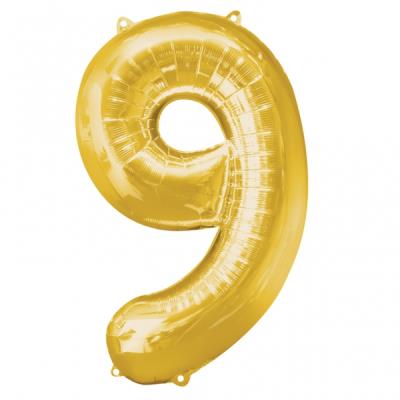 Ballon Mylar Or Chiffre 9