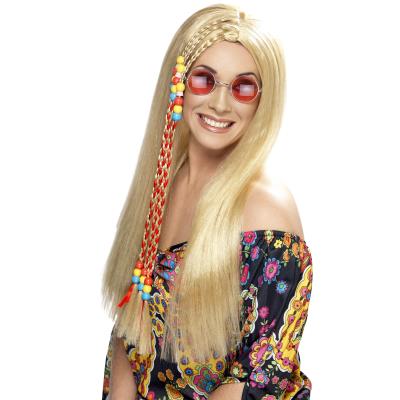 Perruque hippie blonde femme Taille Unique