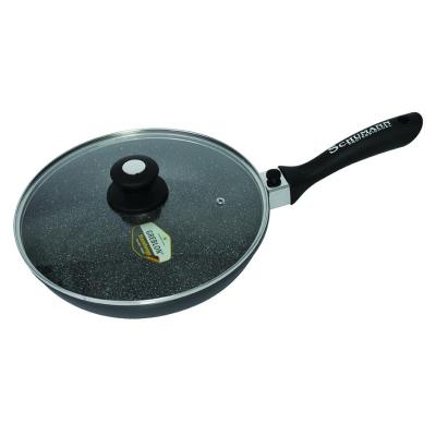 Poêle revêtement effet pierre et fonte d'aluminium - Schumann Professionnel - D 28 cm - Cuisson sans graisses