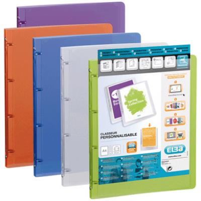 Elba Modling - Classeur Personnalisable Transparent A4 Dos 30mm Assorti